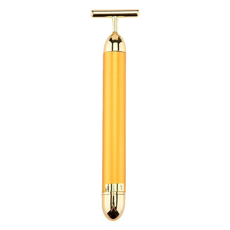 Instrumento de beleza vibratório em forma de T Gold Beauty Bar Massageador — imagem 2 de 2