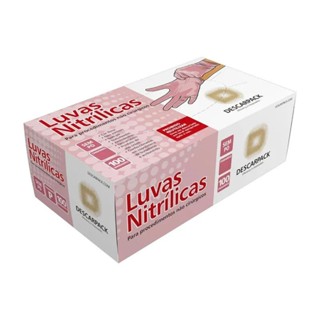 Luva Nítrilica Descarpack Sem Amido ROSA em Oferta na Shopee