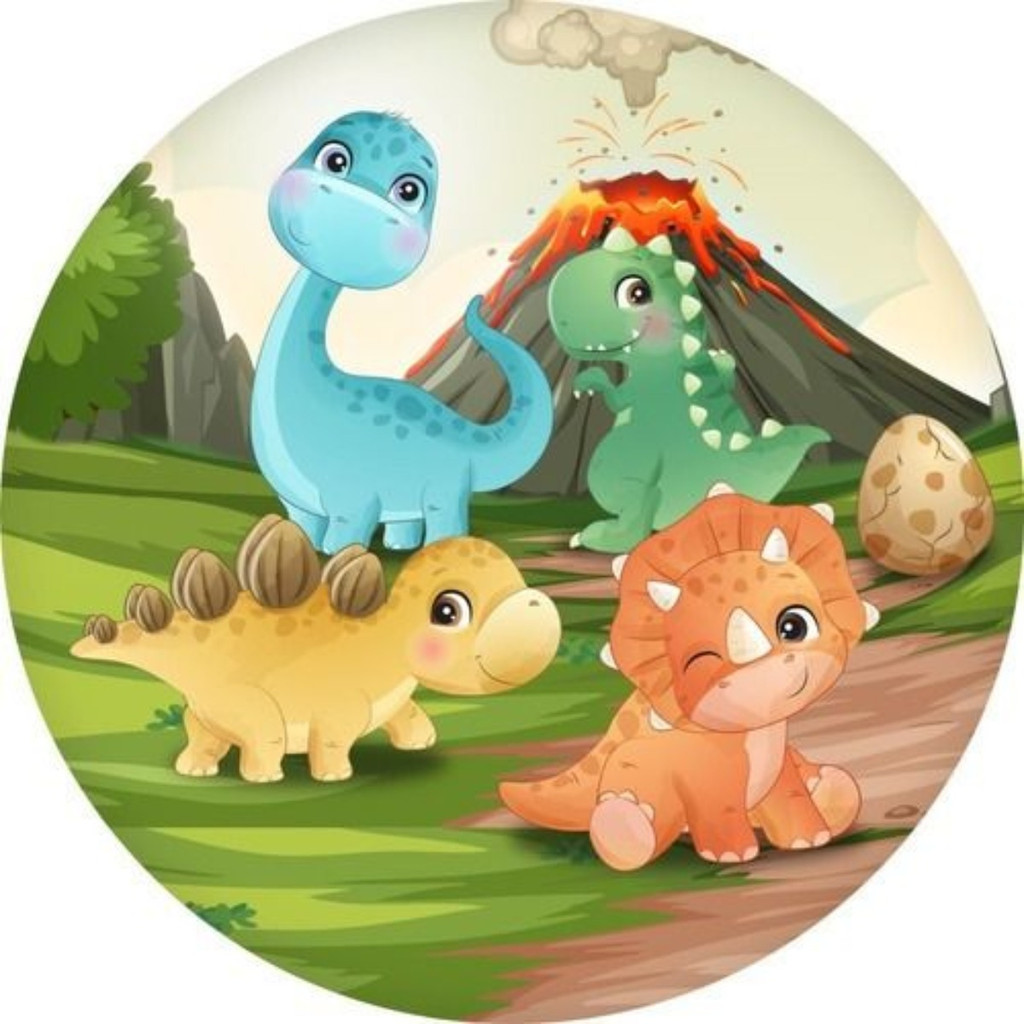 Capas Mini Painel Redondo Baby Dinossauro Festa Infantil Decoração Mesa Veste Facil