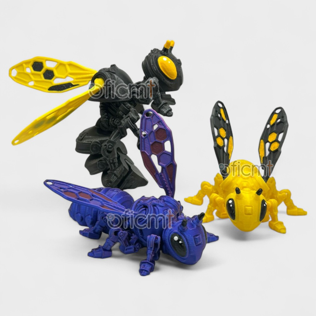 Abelha Cyber Articulada Brinquedo Fidget Toy Flexível Modelo Insetos Presente Criativo Colecionável