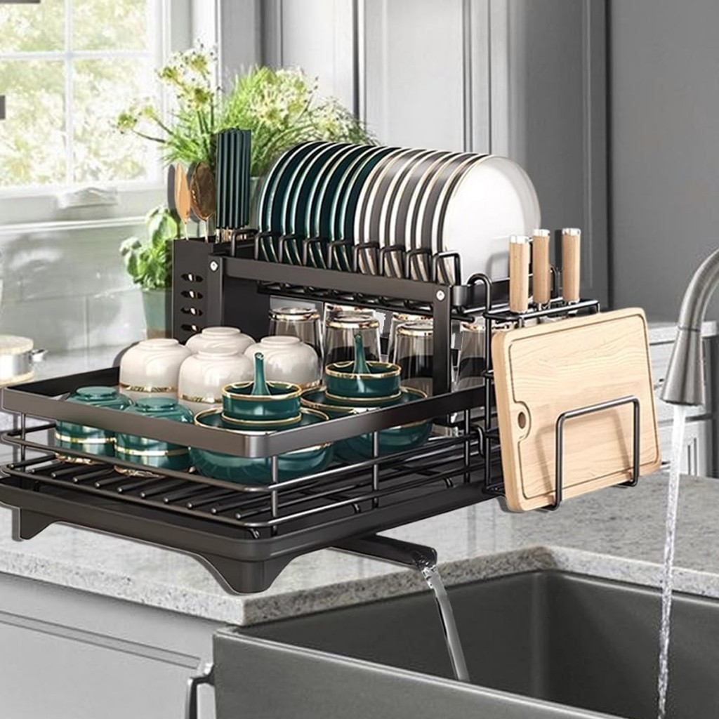 Escorredor de Louças Rack Aço Carbono Organizador Preto em Oferta na Shopee