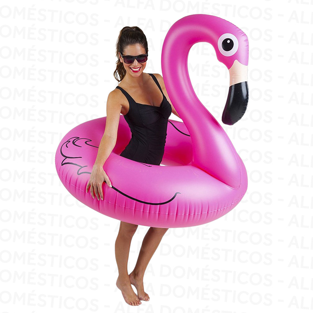 Boia Flamingo Adulto Rosa 90cm Inflável Piscina Praia Rosa