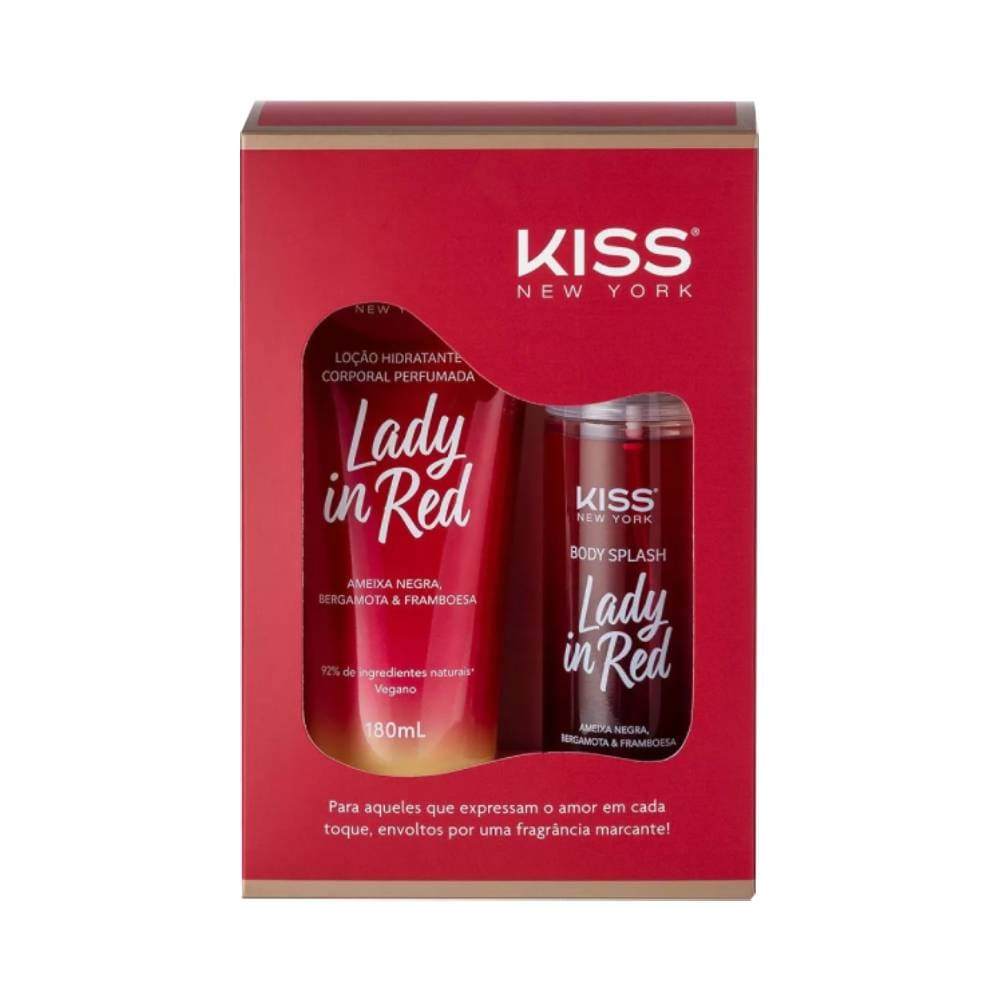 Kit Kiss New York Body Splash + Loção Corporal Lady in Red em Oferta na Shopee