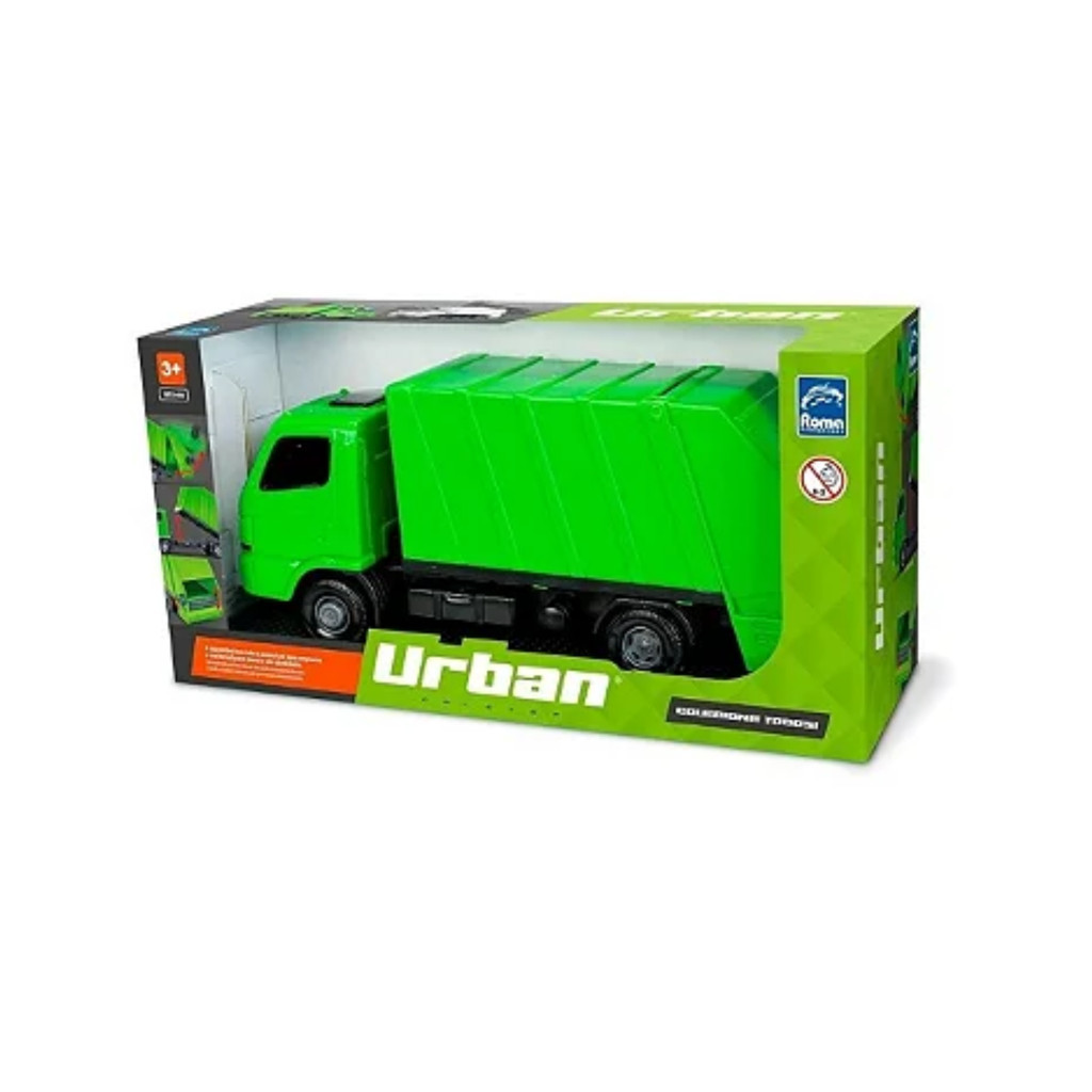 Caminhão Urban Compactador de Lixo  Brinquedo Infantil 39cm Roma Brinquedos