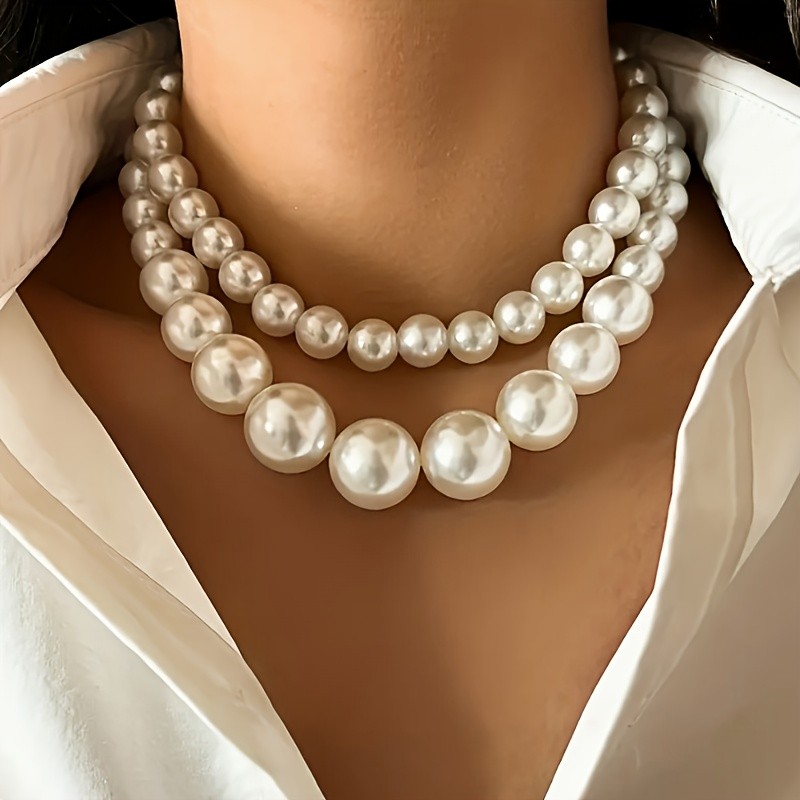 2 peças/Conjunto Conjunto de Colar com Pérolas Falsas Assimétrico Elegante e da Moda para Mulheres, Joias Deslumbrantes em Oferta na Shopee