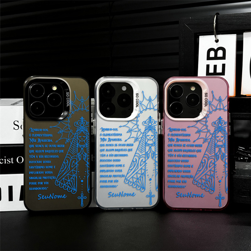 Capinha capa de Com nome personalizado Nossa Senhora Aparecida para Samsung Galaxy A15 A14 A13 A12 A30 A35 A54 5G Capa
