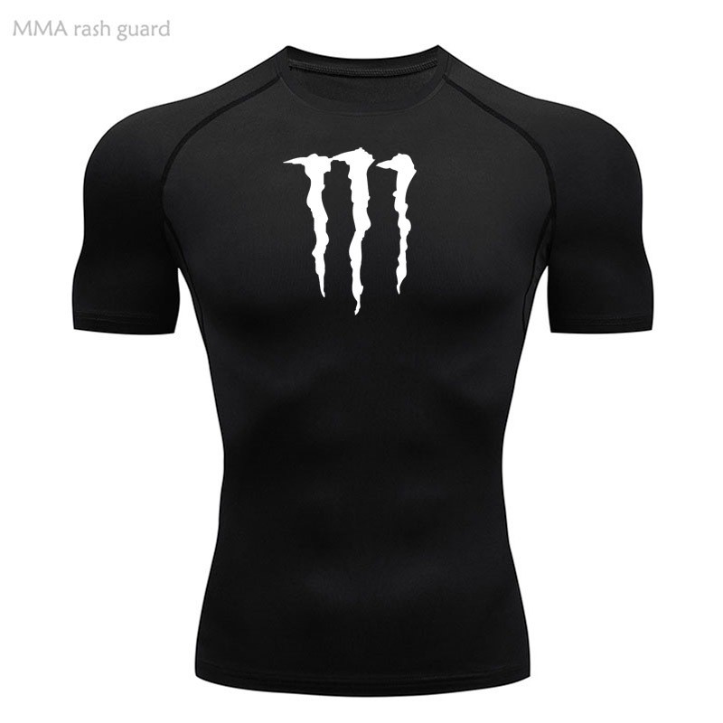 Camiseta Masculina De Compressão Para Caminhada Monster Energy , Artes Marciais , Boxe , Musculação
