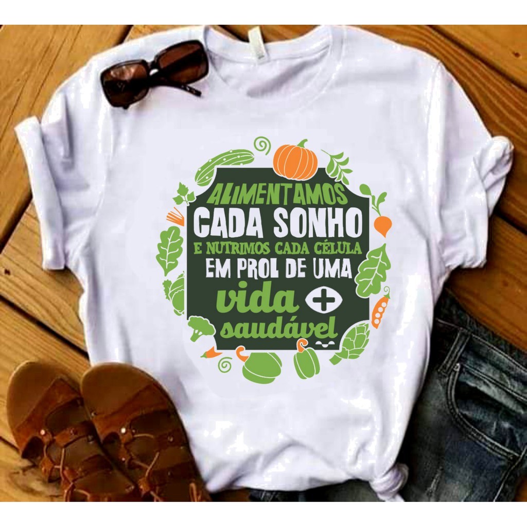 Camisa Nutrição Blusa 12 T-Shirt Camiseta  Blusa Feminina ou Masculina Unissex