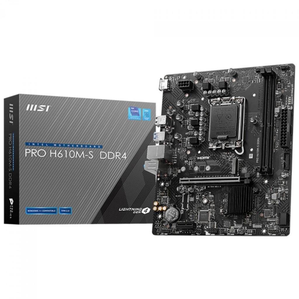 Placa Mãe MSI PRO H610M-S, Chipset H610, Intel LGA 1700, MATX, DDR4 em Oferta na Shopee