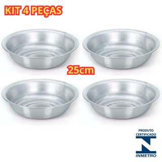 KIT - 4 Bacias em Aluminio Tigela Multiuso Cuba Nº 25 em Oferta na Shopee