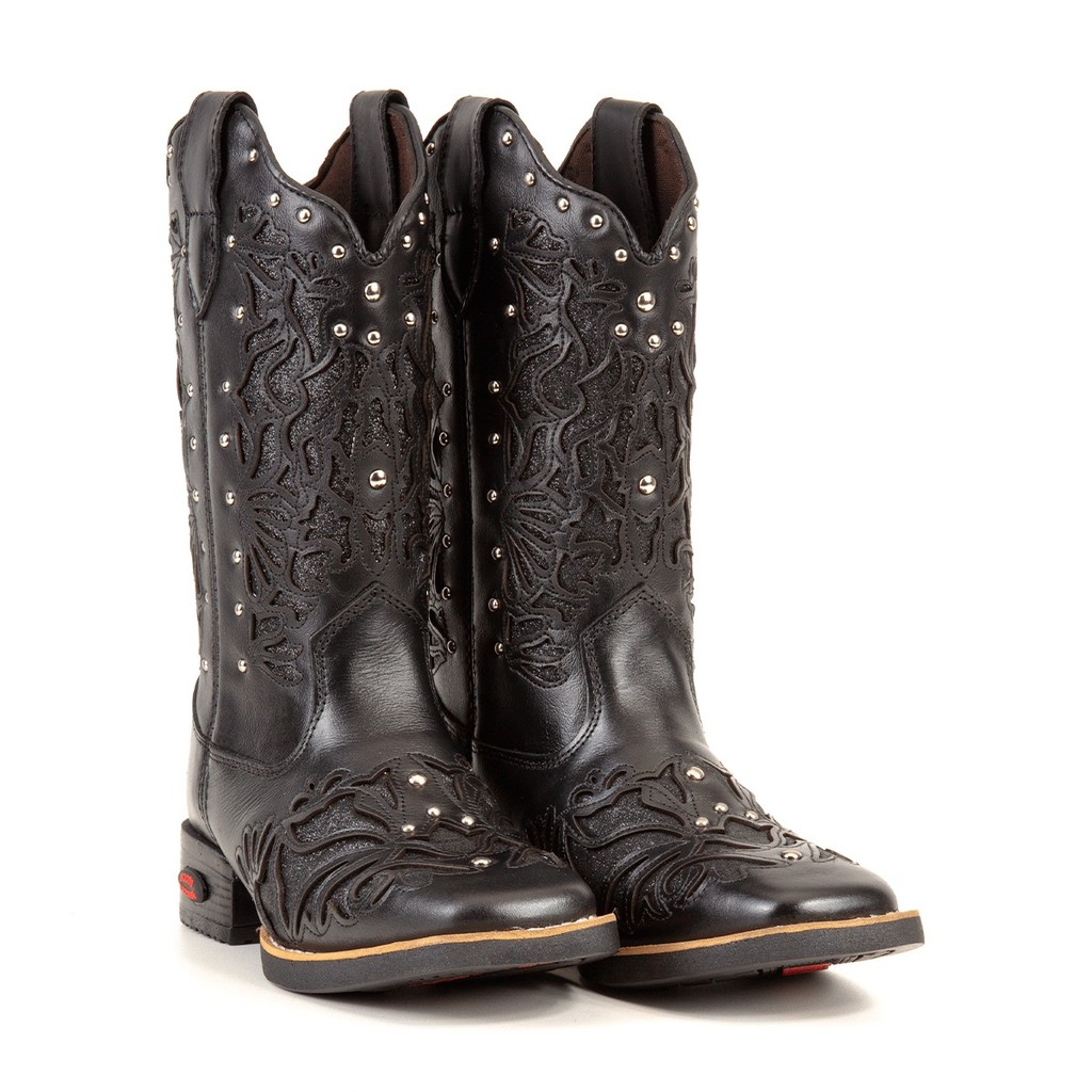 Bota Preta Couro Feminina: Onde Comprar | BuscaProdutos