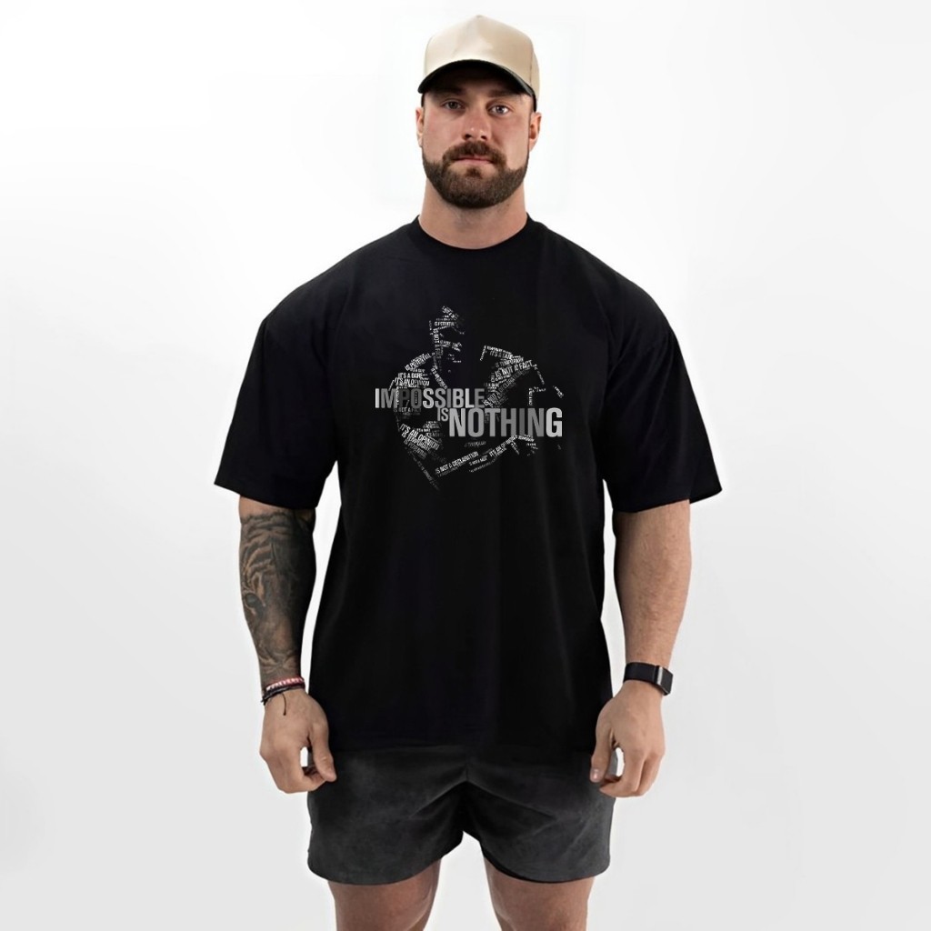 Camiseta Oversized Over Masculina Algodão Academia Treino Fitness Estampada