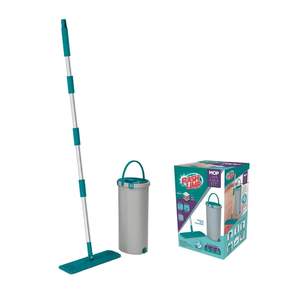 Mop Lava E Seca Fit 5 Litros MOP6088 Flash Limp Cinza