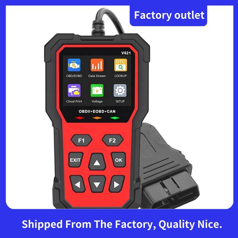 Scanner Leitor De Código De Falha V521 OBD2 Com Suporte Multilíngue Para Compatibilidade Universal De Automóveis