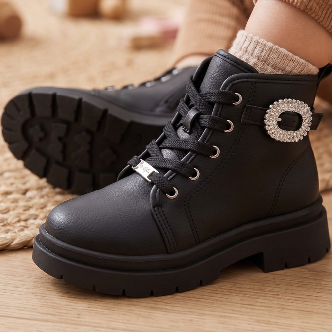 Bota Coturno Infantil Molekinha Menina Fivela Strass Original · foto 2
