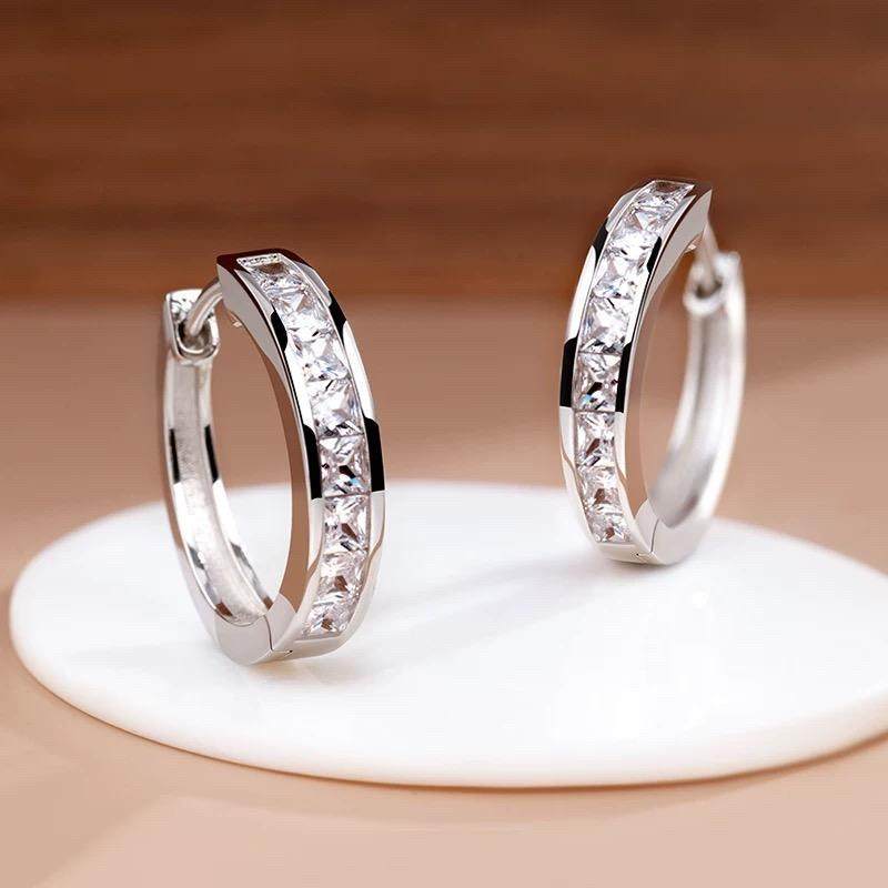brincos feminino Brinco S925 prata esterlina agulha Moissanite brincos imitação de diamante brincos luz luxo High-End se