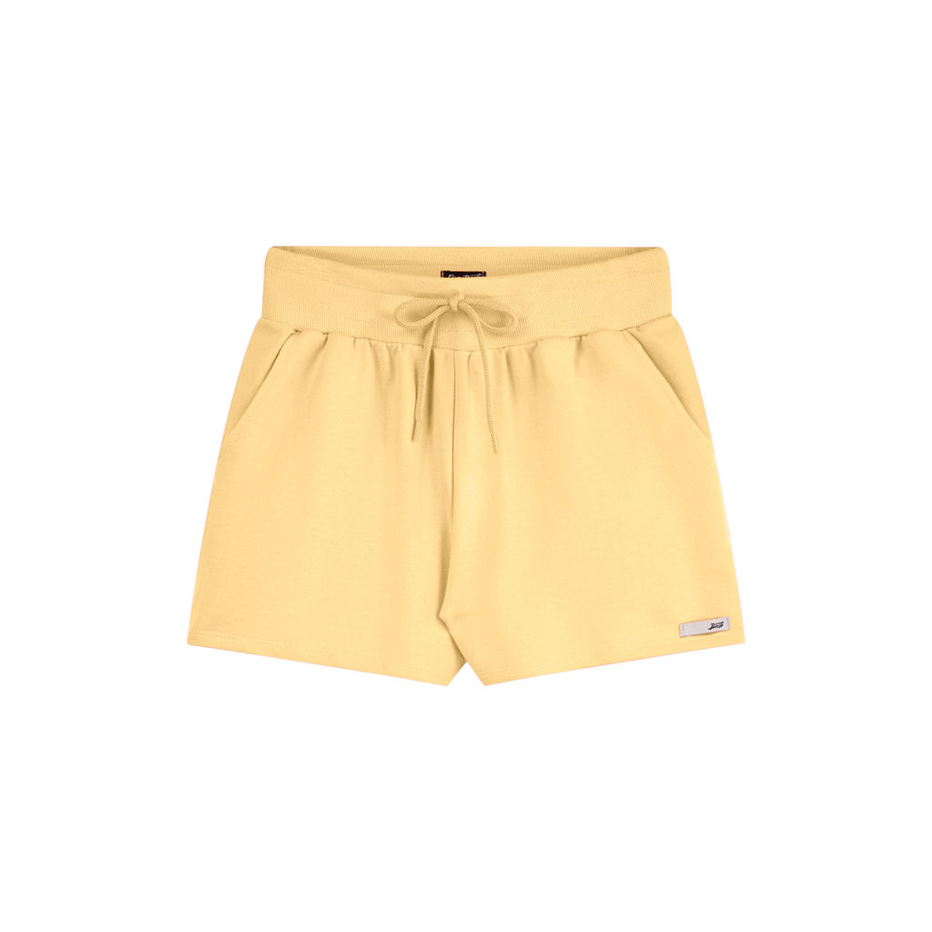 Short Juvenil Menina Moletom Básico Beats Amarelo