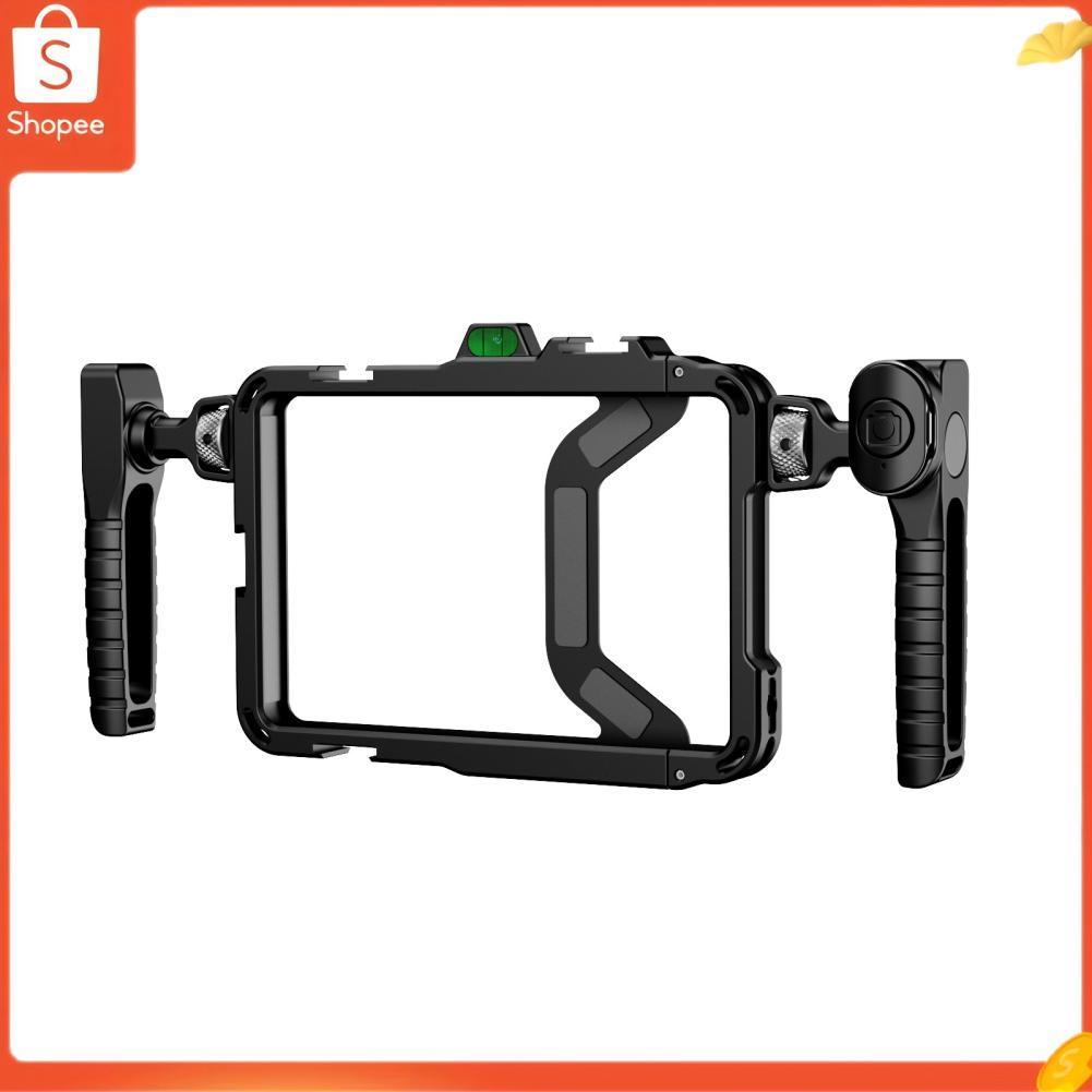 Kit de plataforma de vídeo para smartphone com gaiola de telefone de metal com alças estabilizador de caixa de vlogging