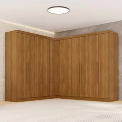 Guarda-Roupa de Canto Modulado 11 Portas 4 Gavetas Espanha Marrom/Cinamomo Cinamomo