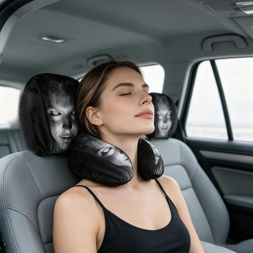 Capas De Encosto De Cabeça Para Carros Macio Engraçado Sorridente Universal Caso Assento De Carro Capa Viagem Deslocamen