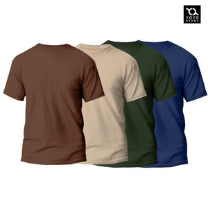 Kit 4 Camiseta Dia a Dia 100% Algodão Básica Premium Varias Cores Lisa Confortável Macia Leve Respirável P ao G3