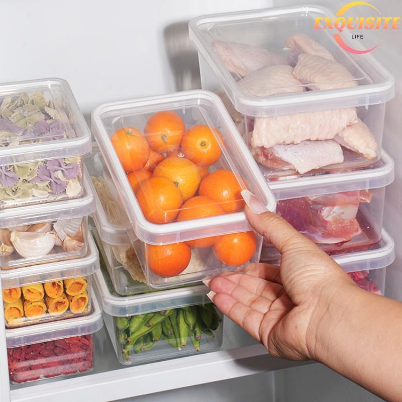 [EL-t] Caixa De Armazenamento De Alimentos Para Geladeira Recipiente Transparente Organizador De Vedação Segura Micro-On