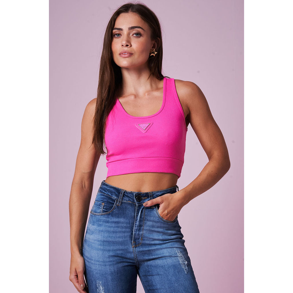 Top Feminino Com Logo em Metal Planet Girls Pink
