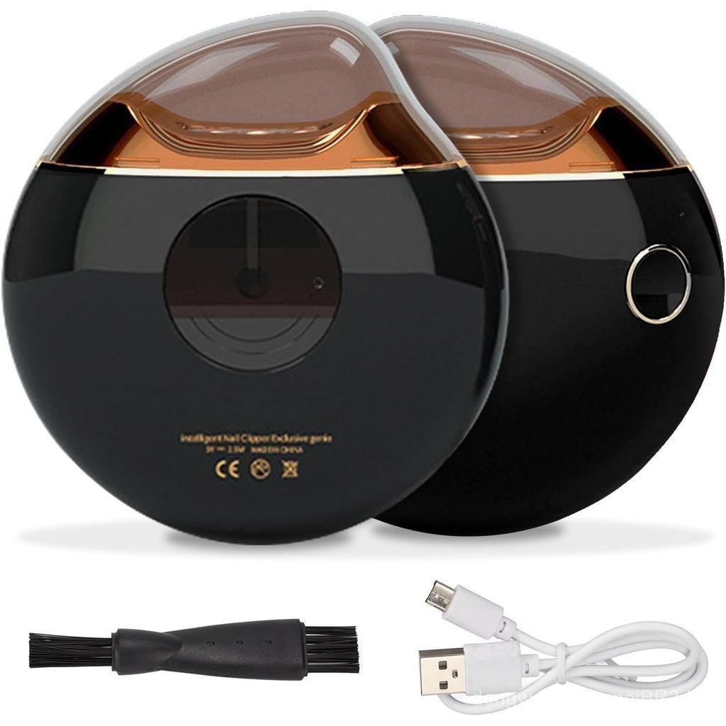 Cortador de unhas elétrico recarregável à prova de respingos, aparador automático de unhas para crianças e idosos (preto