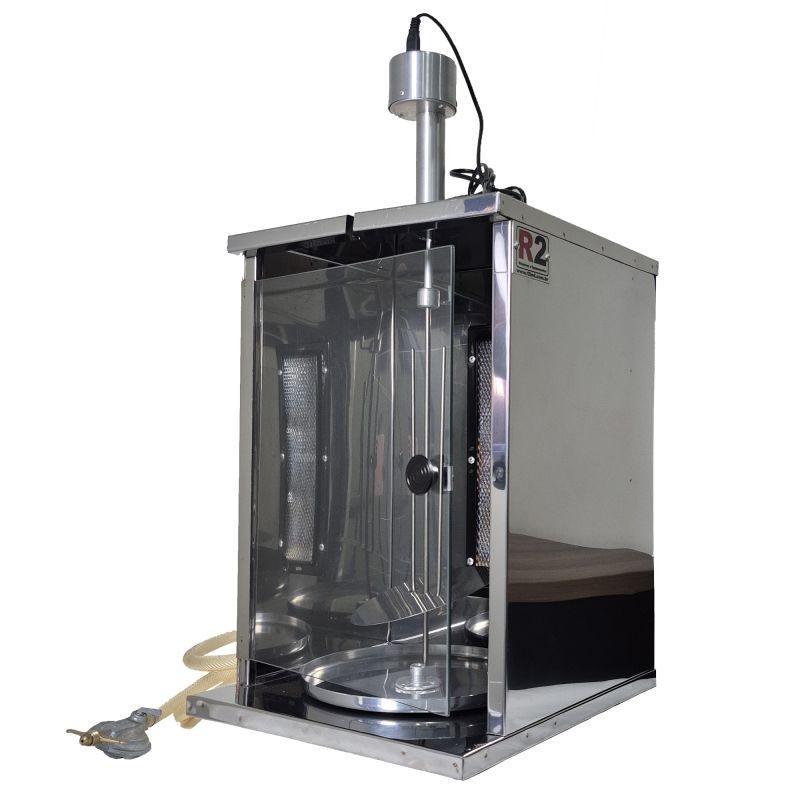 Imagem Churrasqueira Para Churrasco Grego a Gás Portátil Infra ChurrasGrill Com Porta de Vidro R2 R0074