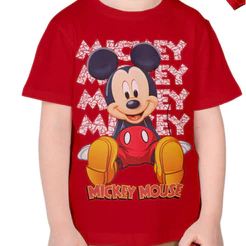 Camiseta camisa Infantil Mickey Sentado Unissex Camisa juvenil 100% Algodão