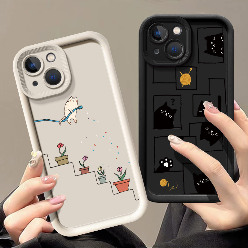Engraçado Preto Branco Gato Padrão Caso De Telefone Compatível Para Samsung A15 A21S A22 A23 A24 A25 A31 A32 A33 A34 À P