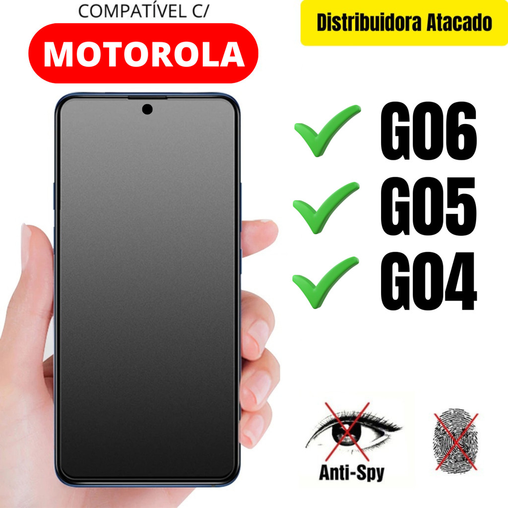 Película Cerâmica Privacidade Fosca 3D P/ Motorola G06 / G05 / G04 Matte AntiSpy