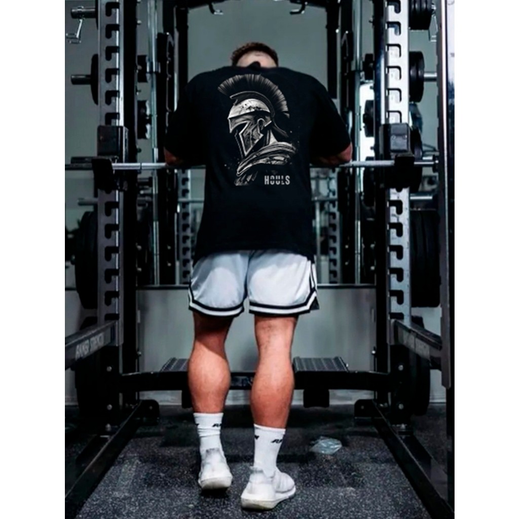 2026 Camiseta Oversized Spartano Musculação Grande Algodão Streetwear Treino Academia