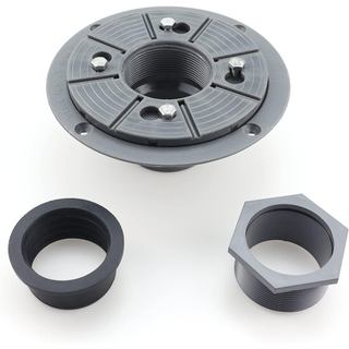 Kit de Base para Ralo de Chuveiro de 2 Polegadas - Ralo Subterrâneo de PVC com Flange de Base, Adaptador, Acoplador e Ve