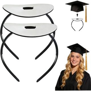 Conjunto de 2 Faixas de Cabelo para Chapéu de Formatura, Suporte Firme Anti-Queda com Adesivo de Gancho e Laço, Garante 