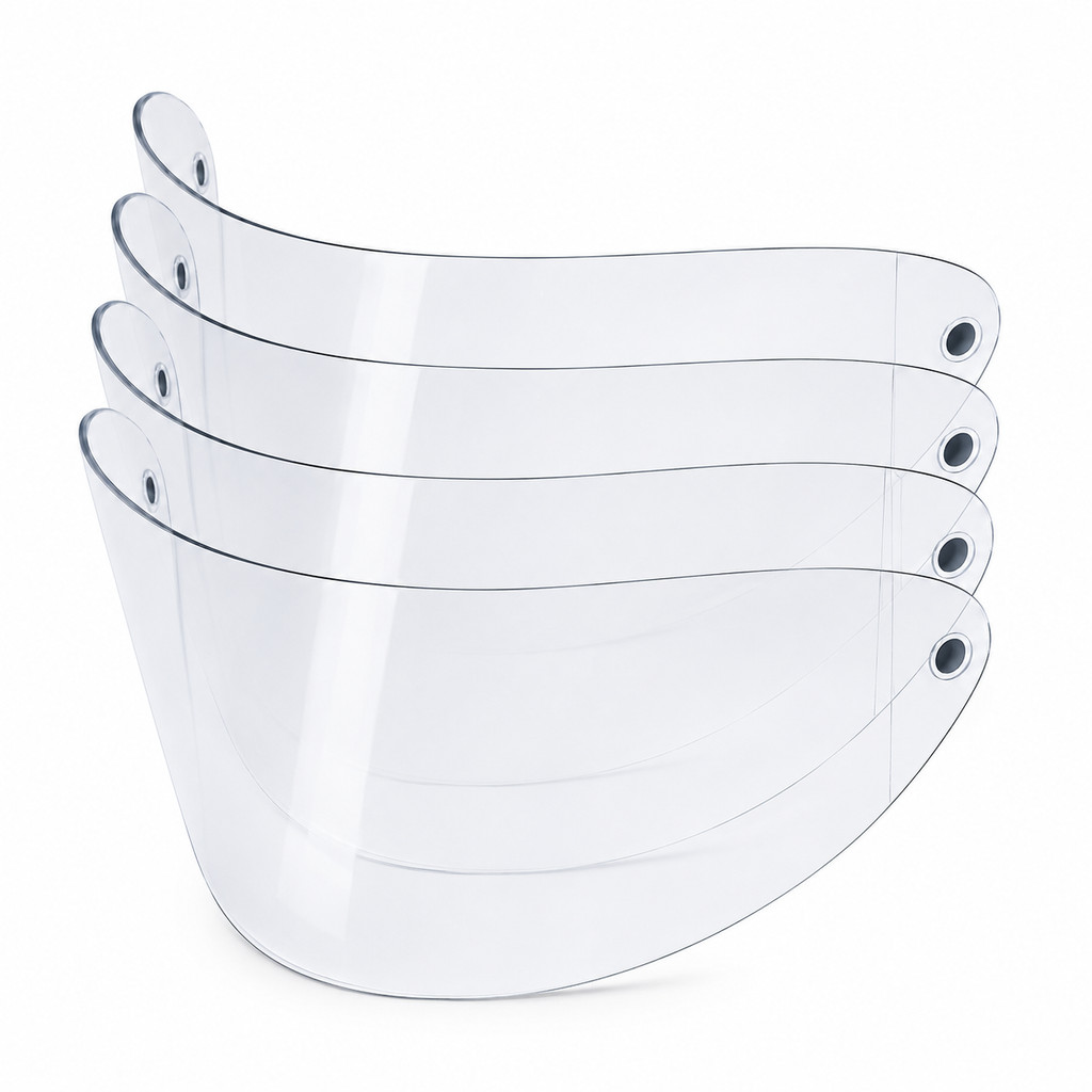 Kit 4 Viseiras Capacete Taurus San Marino Cristal 0,75mm Alta Transparencia Reposiçao Capacete Moto