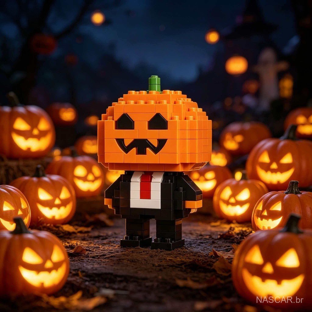 Novidade 2026 Blocos Micro Halloween, Figura Abóbora Fantasma Vampiro para Montar DIY