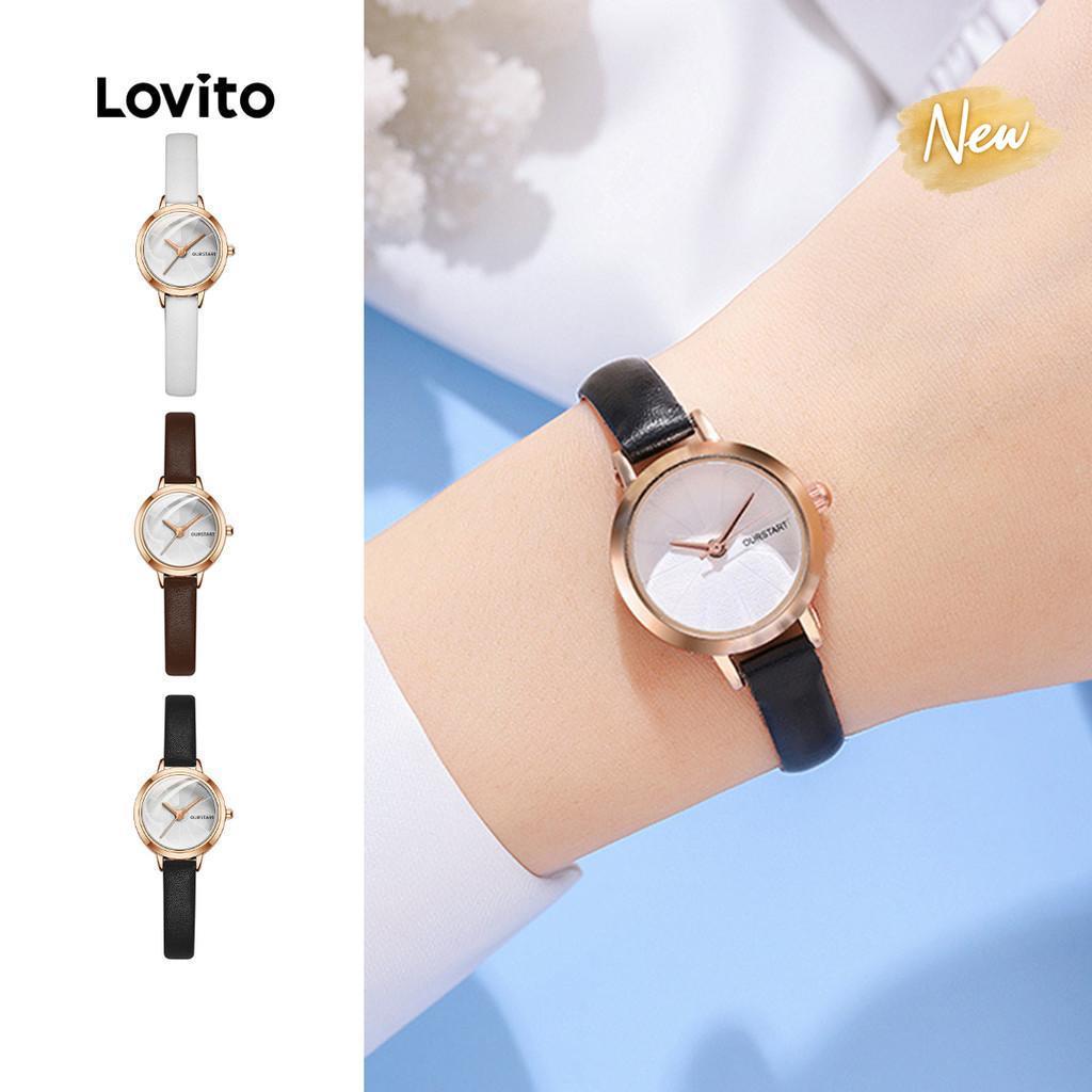 (New Arrival) Lovito Relógio De Quartzo Casual Elegante Escritório Feminino Para Uso Diário Estilo Coreano LFA120008