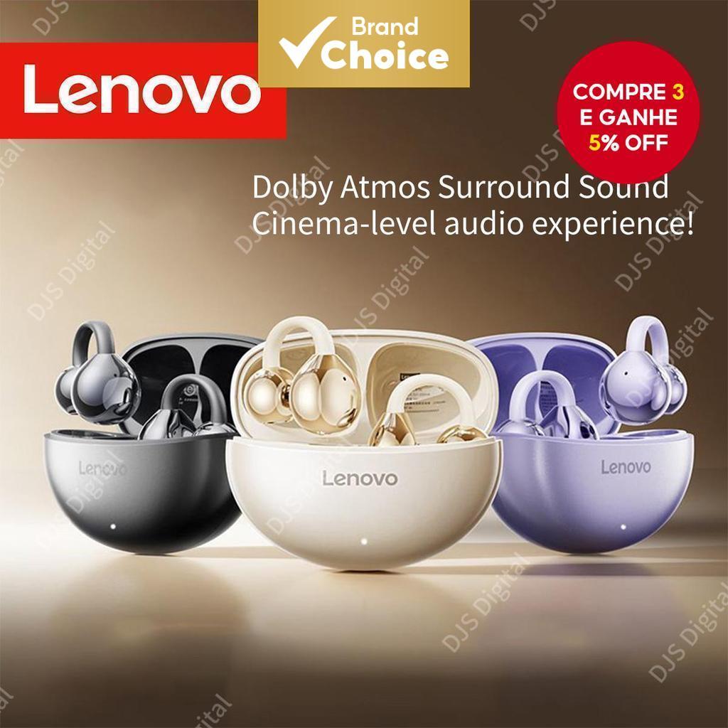  Lenovo TA410 Mini Fones de Ouvido Leves Earbuds TWS Duplos Microfones Graves HIFI Confortáveis Fone de Ouvido Estéreo