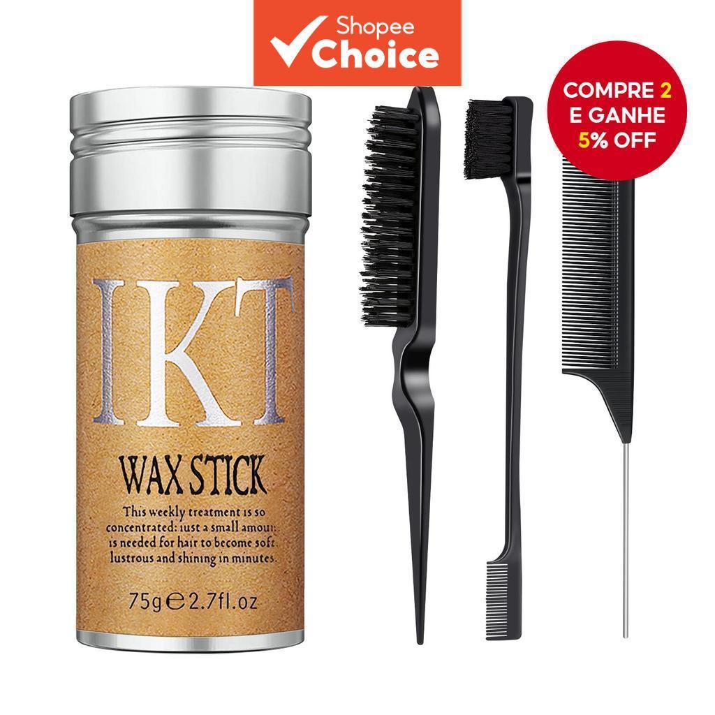  Bastão de Cera para Modelar Cabelo - Creme Anti-Frizz, Sem Fragrância e Fórmula Não Gordurosa, Controle de Fios