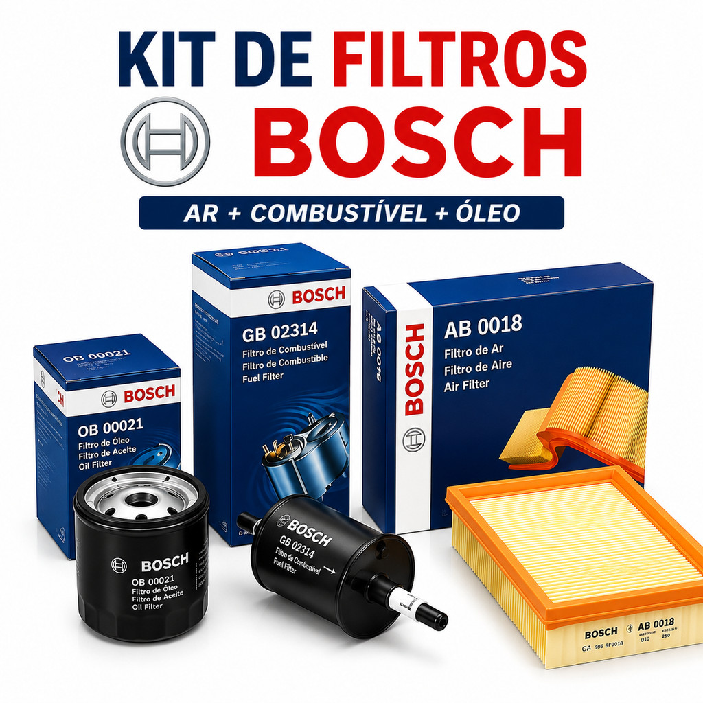 Kit Filtro Ar Combustível Óleo Bosch Celta 1.0 E 1.4