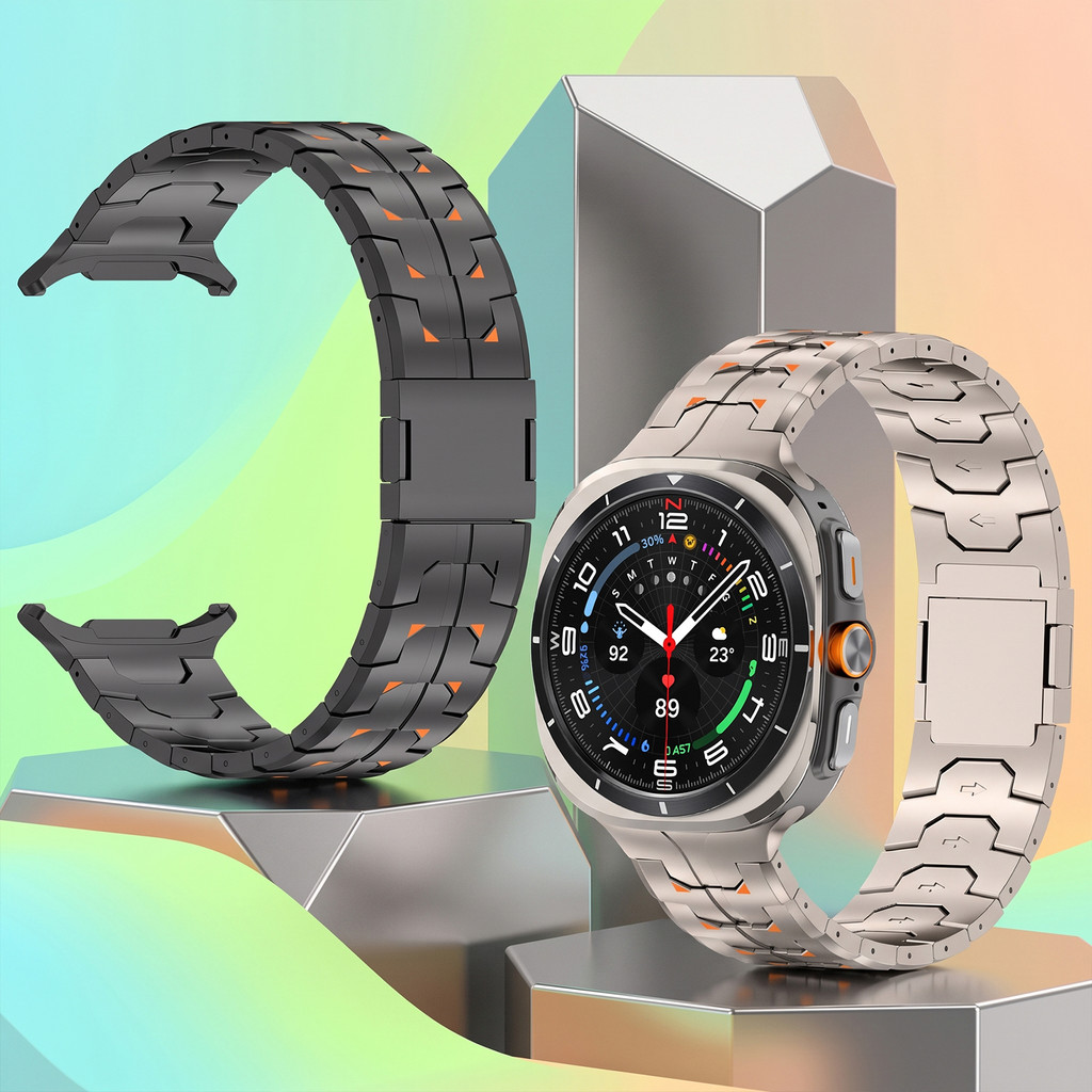 Correias De Fecho Magnético De Metal Premium Pulseira De Luxo Titânio Para Samsu