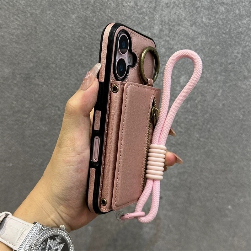 Capa De Telefone Com Suporte De Cartão De Couro Cordão Para Samsung Galaxy A55 A35 A25 A15 A54 A34 A24 A14 A53 A33 A13 A