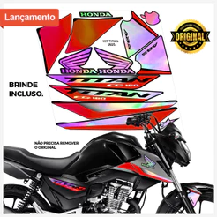 Kit Adesivos/Faixas HOLOGRAFICOS Titan 160 2025- Várias Cores