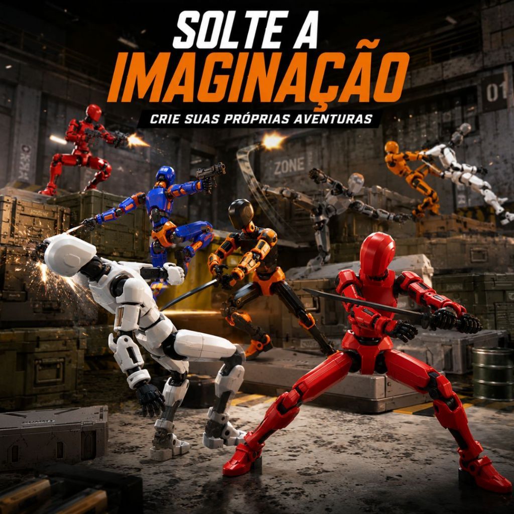 Boneco Dummy 13 Articulado com Acessórios Figura de Ação 3D Kit para Montar Anti Stress