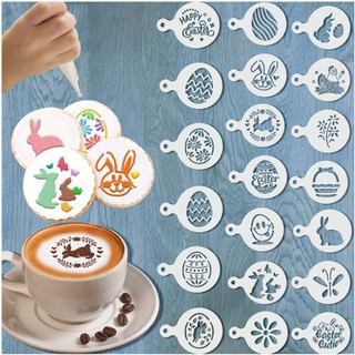 Leesgel 20 peças de Estênceis para Biscoitos de Páscoa, Suprimentos para Decoração, Estênceis para Biscoitos com Glacê R