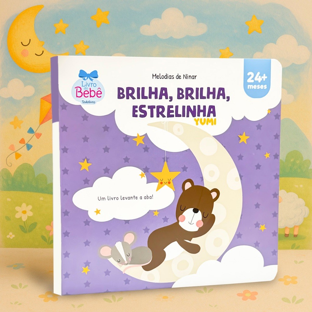 Livro Infantil Interativo Com Abas Melodias De Ninar Brilha Brilha Estrelinha Livro Para Bebê