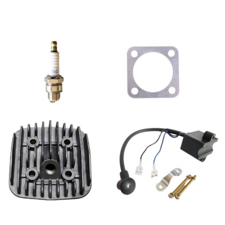 Kit Cabeçote Vela Inclinada 80cc + Junta + CDI + Vela Z8C para Bicicleta Motorizada