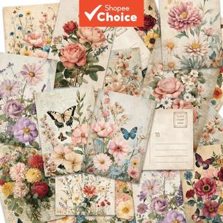 Sem Marca 32 Peças Conjunto De Cartões Postais Vintage Borboleta Floral Scrapbook Diário Presente Decoração De Quarto Ca