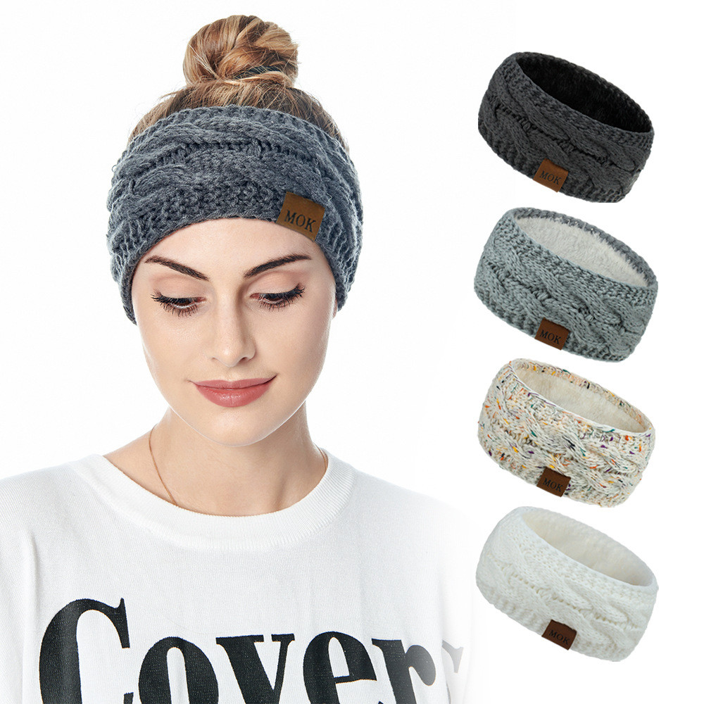 MOK Novo Estilo Acessórios de Cabelo Comércio Exterior Outono Inverno Lã de Pelúcia Malha Tiara Esportiva Tiara Capa de 